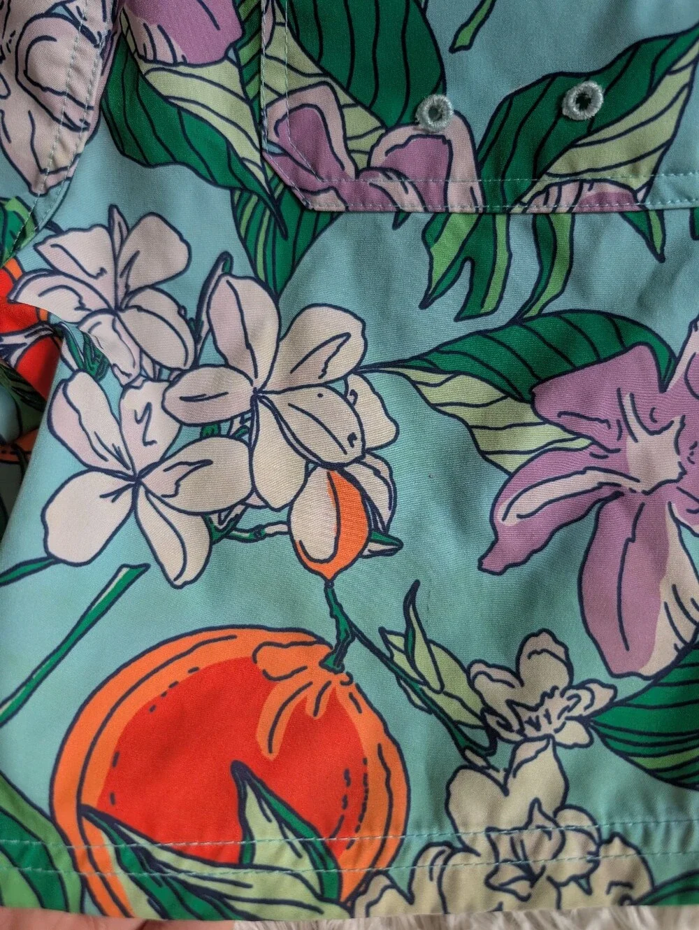 Vineyard Vines Bright Tropical Citrus Print Swim Shorts Trunks Boys Size Small